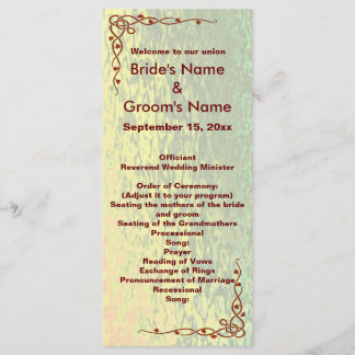 Autumn Shades Green and Yellow Wedding Rack Kaart