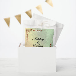 Autumn Shades Green Yellow Custom Names Wedding Bedankzakje