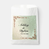 Autumn Shades Green Yellow Custom Names Wedding Bedankzakje (Voorkant)