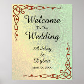 Autumn Shades Green Yellow Welcome Weddenron Poster (Voorkant)
