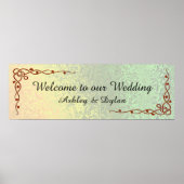 Autumn Shades Green Yellow Welcome Wedding 36x12 Poster (Voorkant)
