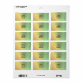 Autumn Shades of Green and Yellow Adresetiketten Etiket (Full Sheet)