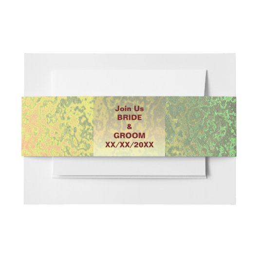 Autumn Shades of Green and Yellow Invitation Bands Uitnodigingen Wikkel (Voorkant Voorbeeld)