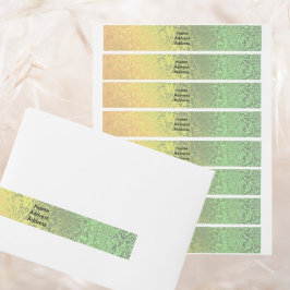 Autumn Shades of Green Yellow Wrap Adresetiketten Adreslabel Wikkel