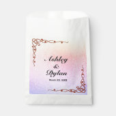 Autumn Shades Pink Paarse Aangepaste Names Weddens Bedankzakje (Voorkant)