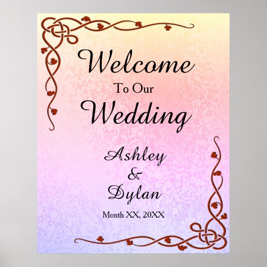 Autumn Shades Shimmer Pink Purple Welcome Poster (Voorkant)