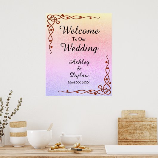 Autumn Shades Shimmer Pink Purple Welcome Poster (Keuken)