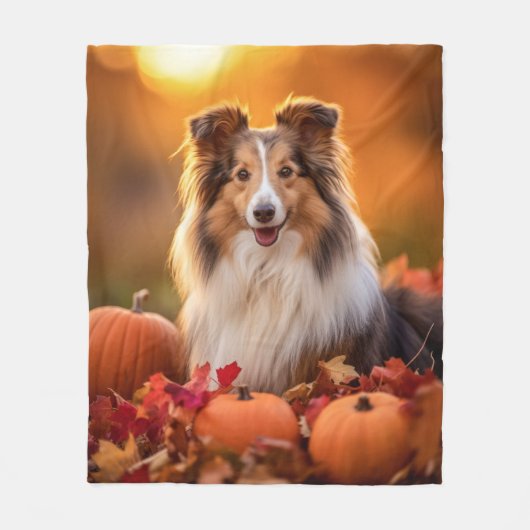 Autumn Sheltie Fleece Deken (Voorkant)