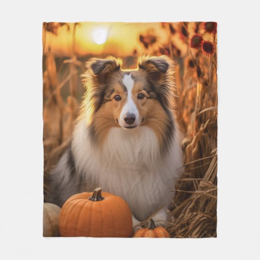 Autumn Sheltie Fleece Deken (Voorkant)