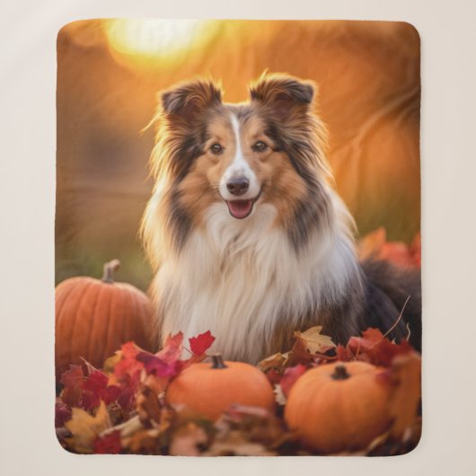 Autumn Sheltie Sherpa Deken (Voorkant)