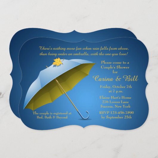 Autumn Shower-uitnodiging Kaart (Voorkant / Achterkant)