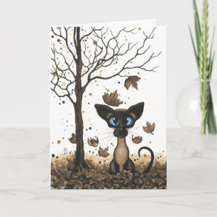 Autumn Siamese Cat beroemd gemaakt door BiHrLe Kaart