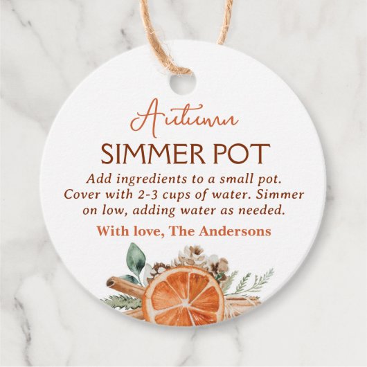 Autumn Simmer Pot Herfst Simmering Potpourri Bedankjes Labels (Voorkant)