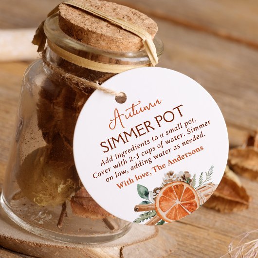 Autumn Simmer Pot Herfst Simmering Potpourri Bedankjes Labels