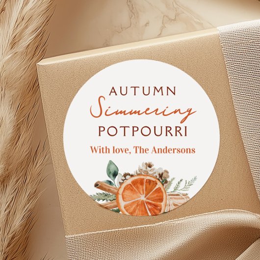 Autumn Simmering Potpourri Gift Ronde Sticker