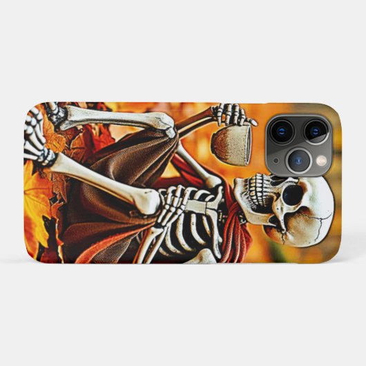 Autumn Skeleton Coffee Break Ontwerp Case-Mate iPhone Case (Achterkant (horizontaal))