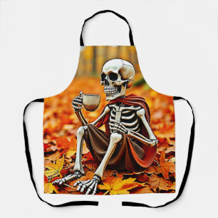Autumn Skeleton Coffee Break Ontwerp Schort