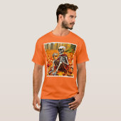 Autumn Skeleton Coffee Break Ontwerp T-shirt (Voorkant volledig)
