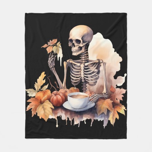 Autumn Skeleton Fleece Deken (Voorkant)