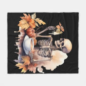 Autumn Skeleton Fleece Deken (Voorkant (Horizontaal))