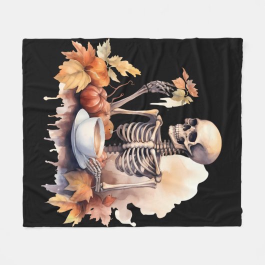 Autumn Skeleton Fleece Deken (Voorkant (Horizontaal))