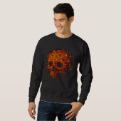 Autumn Skull Shape Fall Leaves Graphics Halloween Trui (Voorkant volledig)
