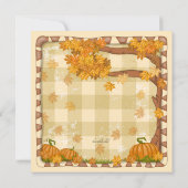 Autumn Sleepy Cat Invitation Kaart (Achterkant)