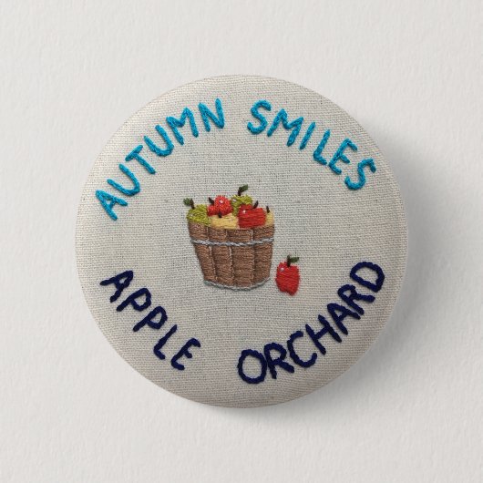 Autumn Smile Apple Orchard Ronde Button 5,7 Cm (Voorkant)
