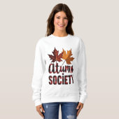 Autumn Society Plaid Lettering Herfst Trui (Voorkant volledig)