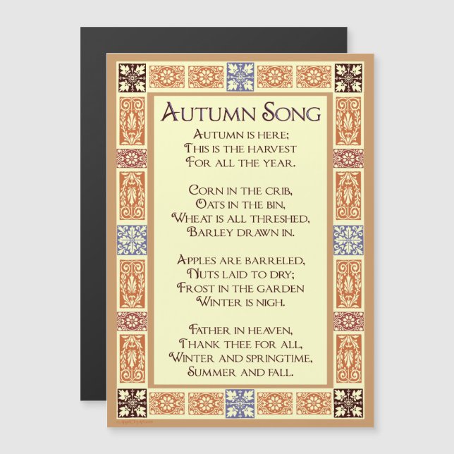 Autumn Song Harvest Art Magnet (Voorkant / Achterkant)