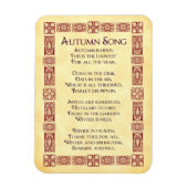 Autumn Song Red Art Thanksgiving Poem Magnet Magneet (Verticaal)