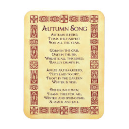 Autumn Song Red Art Thanksgiving Poem Magnet Magneet
