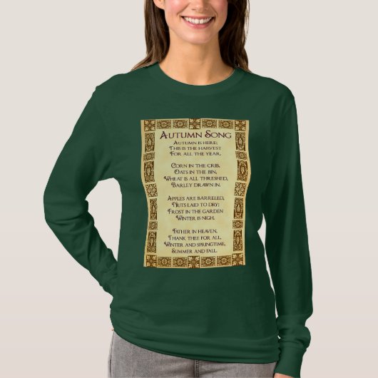 Autumn Song Thanksgiving Poem T-shirt (Voorkant)