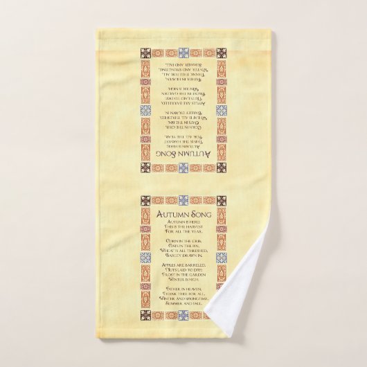 Autumn Song Thanksgiving Poem with Border Handdoek (Handdoek)