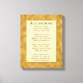 Autumn Song Thanksgiving Poem Wrapped Canvas Afdruk (Voorkant)