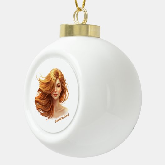 Autumn Soul | Timeless Beauty Seasonal Collection Keramische Bal Ornament (Rechts)