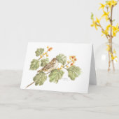 Autumn Sparrow Blank Note Card Greeting Card Kaart (Gele Bloem)