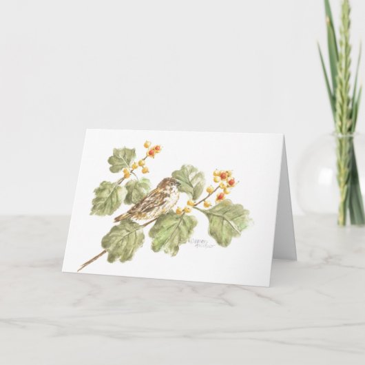 Autumn Sparrow Blank Note Card Greeting Card Kaart (Voorkant)