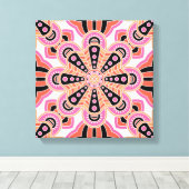 Autumn Spice Mandala- Boho Flower Bust Canvas Afdruk (Insitu (Houten vloer))