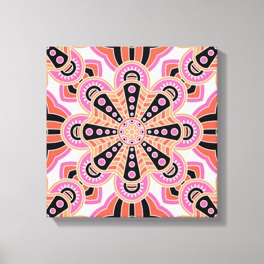 Autumn Spice Mandala- Boho Flower Bust Canvas Afdruk (Voorkant)