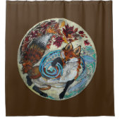 Autumn Spiral Fox Douchegordijn (Voorkant)