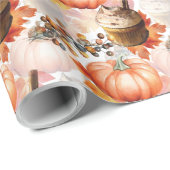 Autumn Spirit Cosy Waterverf Pattern Cadeaupapier (Rol Hoek)