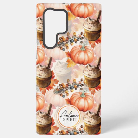Autumn Spirit Cosy Waterverf Pattern Samsung Galaxy Hoesje (Achterkant)