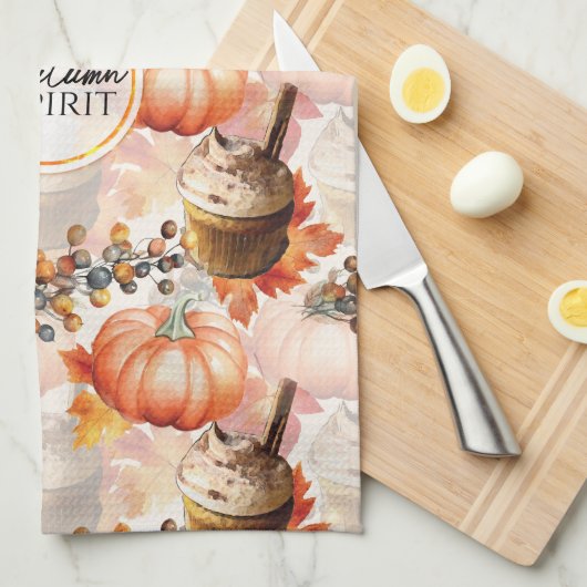 Autumn Spirit Cosy Waterverf Pattern Theedoek (Quarter Fold)