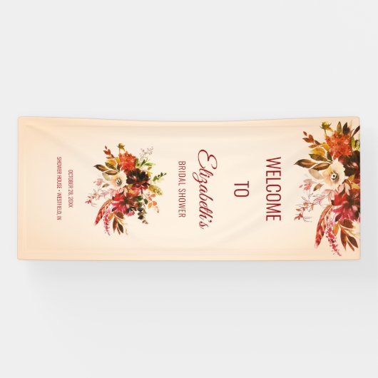 Autumn Splendor Blushed Ivory Vrijgezellenfeest Spandoek (Horizontaal)