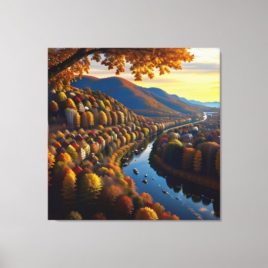 Autumn Splendor Uitzicht Landscape 3 Canvas Afdruk (Voorkant)