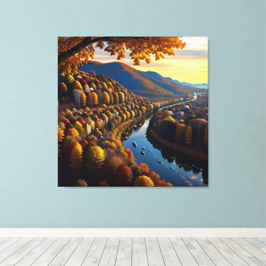 Autumn Splendor Uitzicht Landscape 3 Canvas Afdruk (Insitu (Houten vloer))