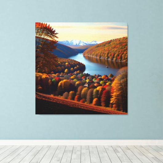 Autumn Splendor Uitzicht Landscape 4 Canvas Afdruk (Insitu (Houten vloer))