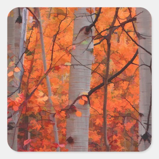 Autumn Splendor Vierkante Sticker (Voorkant)