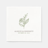 Autumn Sprig Fall Wedding Napkins (groen) Servet (Voorkant)